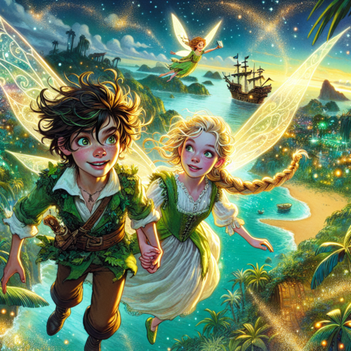 Ilustracao de Peter Pan